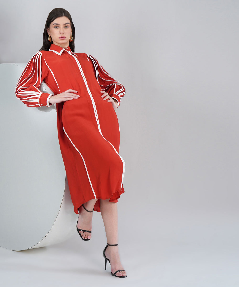 The Iris Dress in Burnt Orange