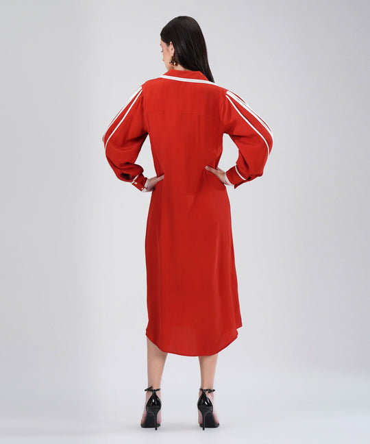 The Iris Dress in Burnt Orange