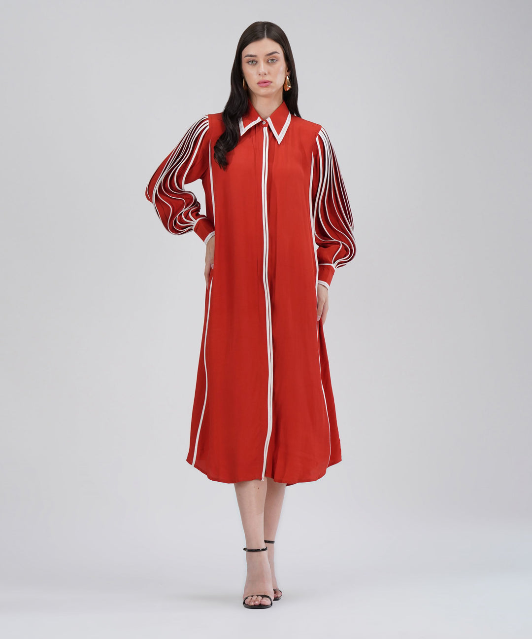 The Iris Dress in Burnt Orange