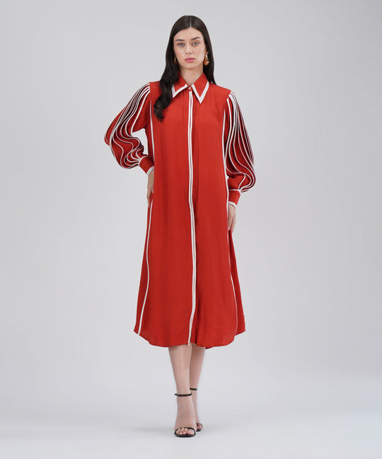The Iris Dress in Burnt Orange
