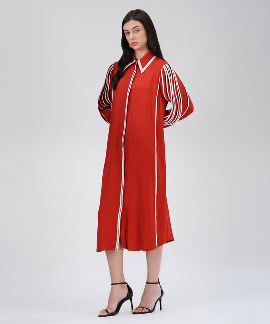 The Iris Dress in Burnt Orange