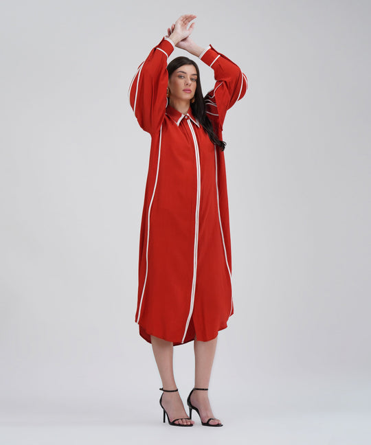 The Iris Dress in Burnt Orange