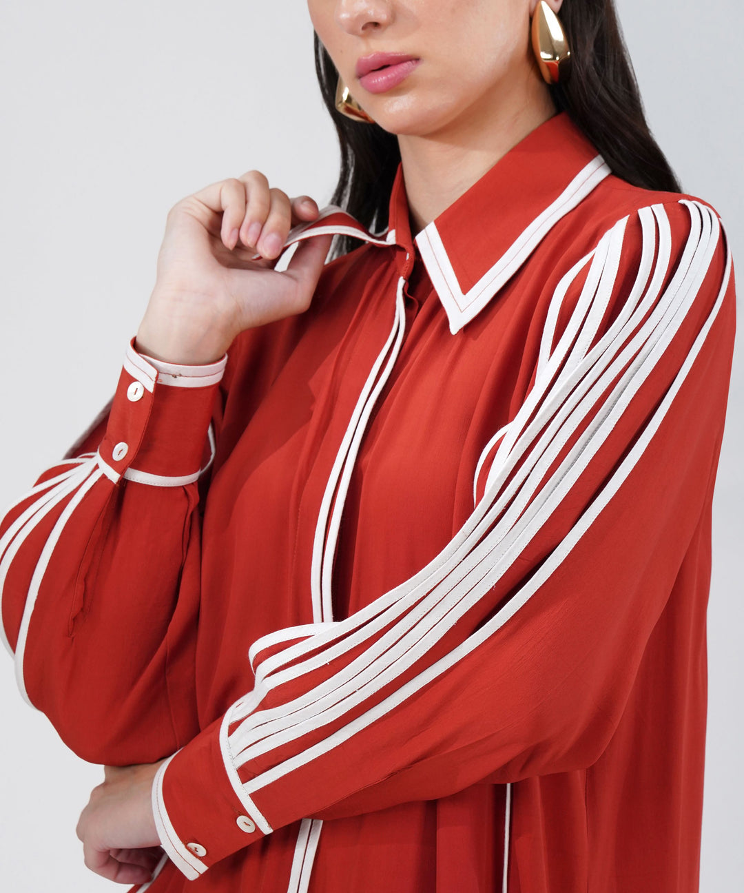 The Iris Dress in Burnt Orange