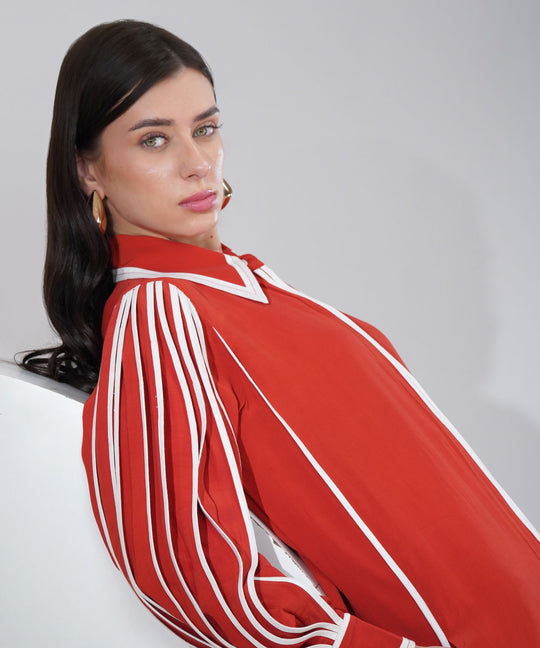 The Iris Dress in Burnt Orange