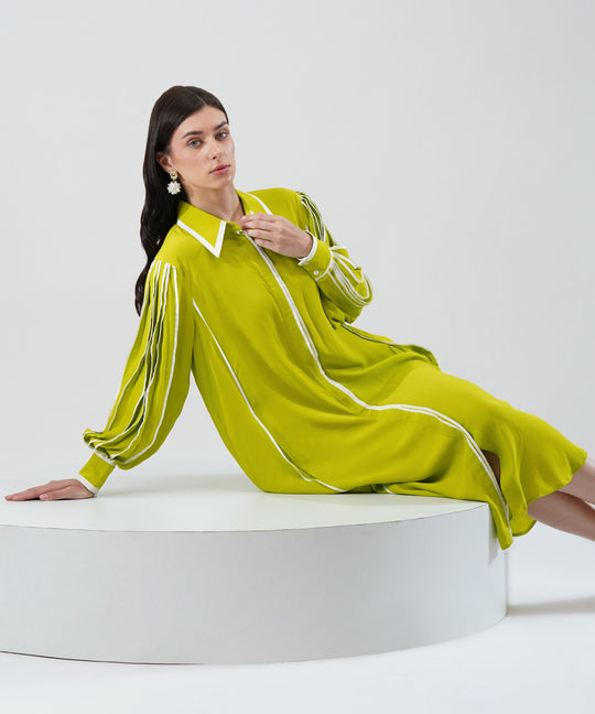 The Iris Dress in Lime