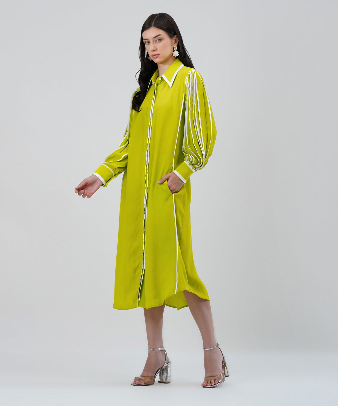 The Iris Dress in Lime