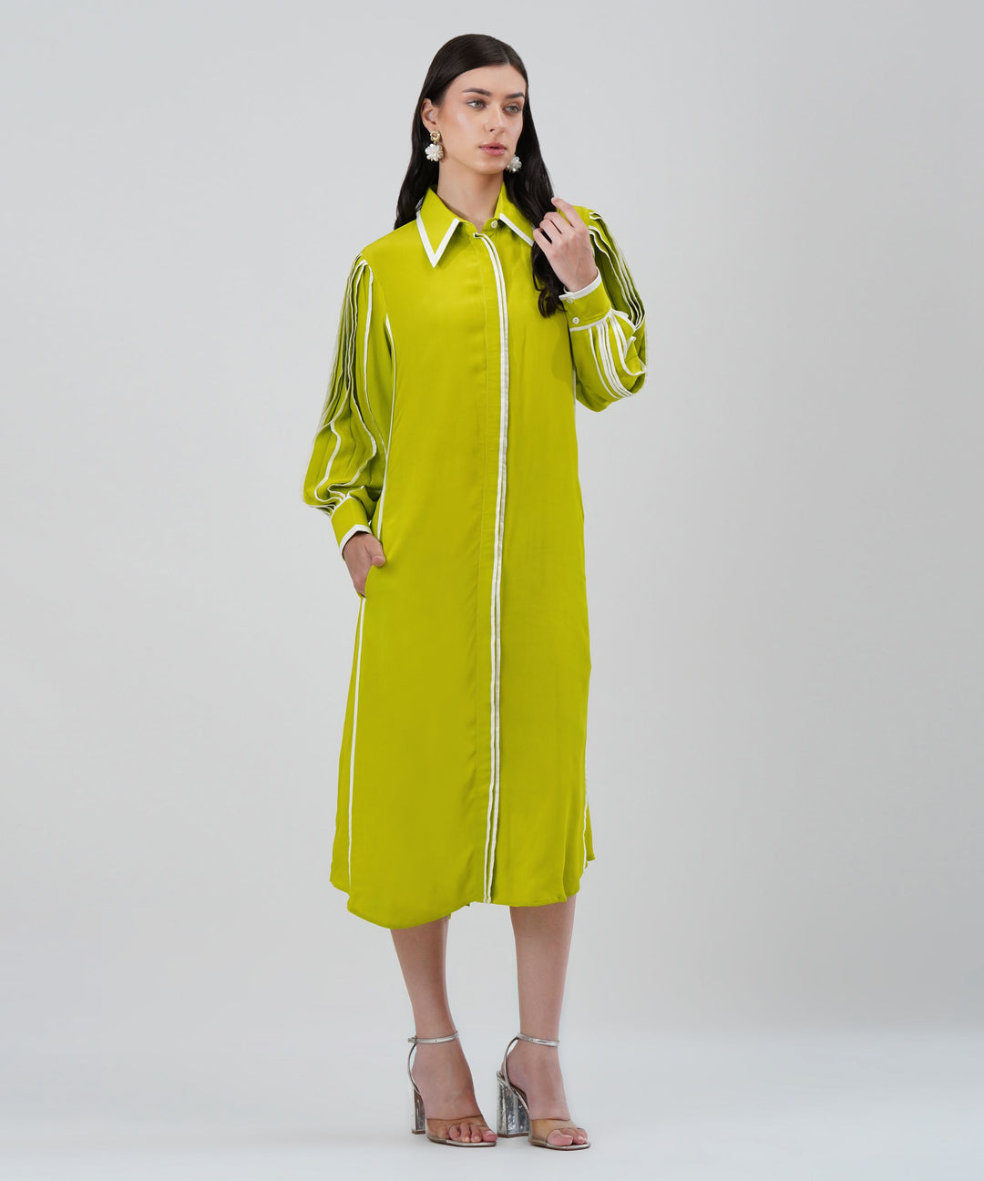 The Iris Dress in Lime