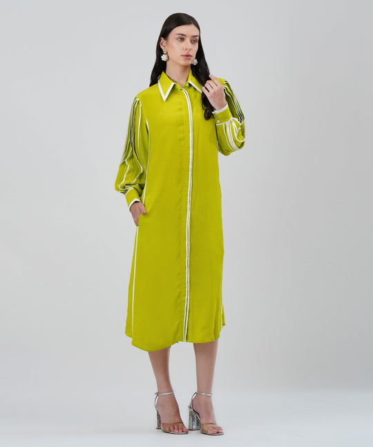 The Iris Dress in Lime