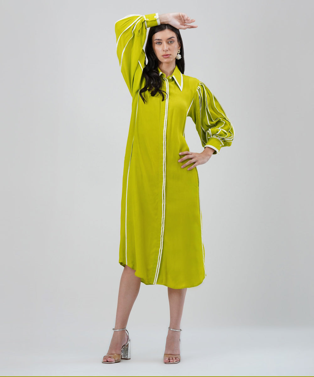 The Iris Dress in Lime