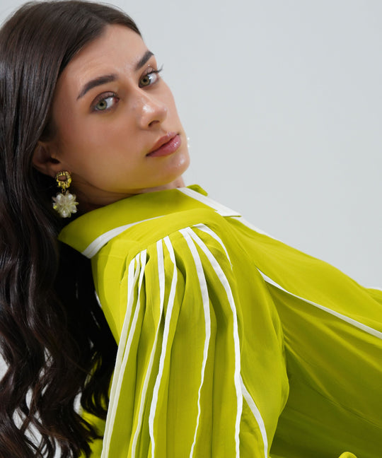 The Iris Dress in Lime