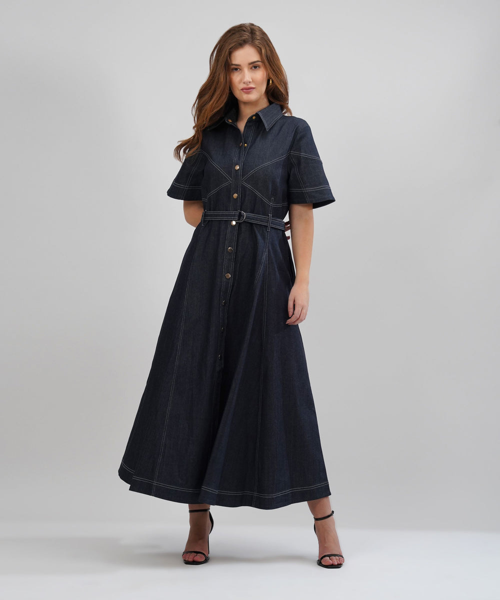 The Alona Dress in Denim