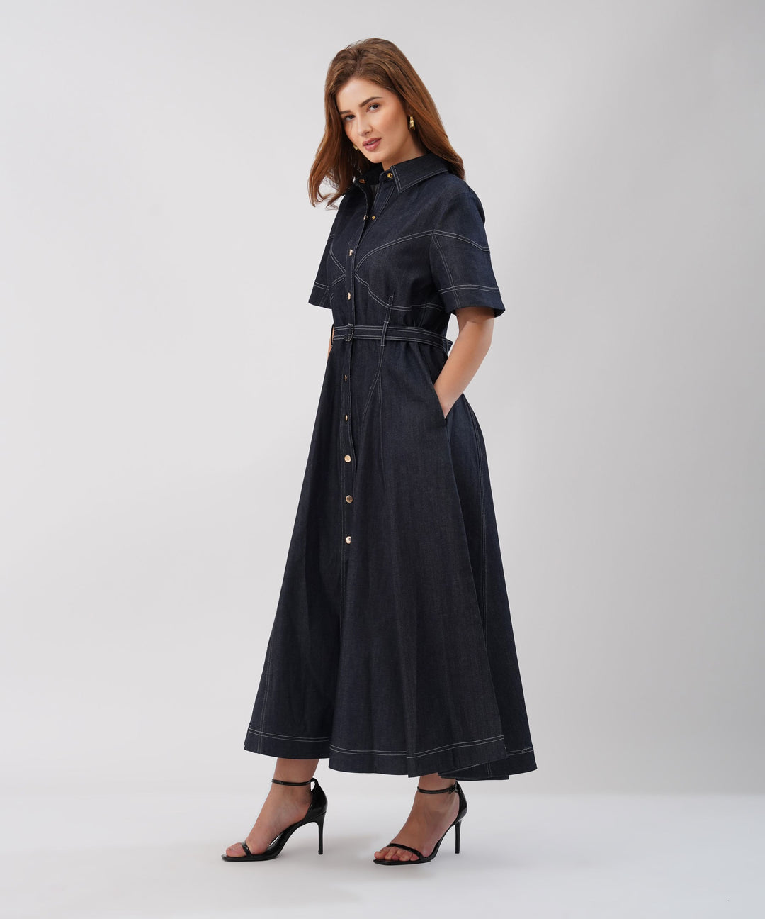 The Alona Dress in Denim