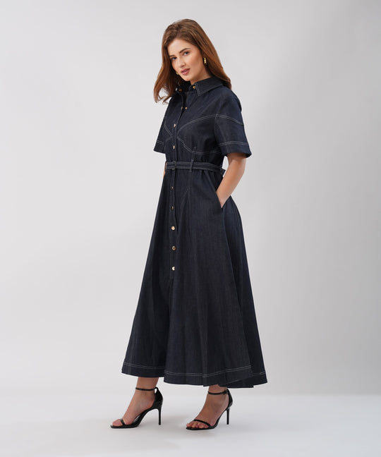 The Alona Dress in Denim