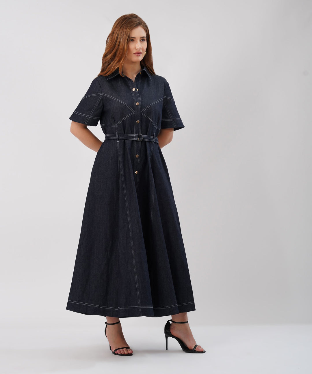 The Alona Dress in Denim