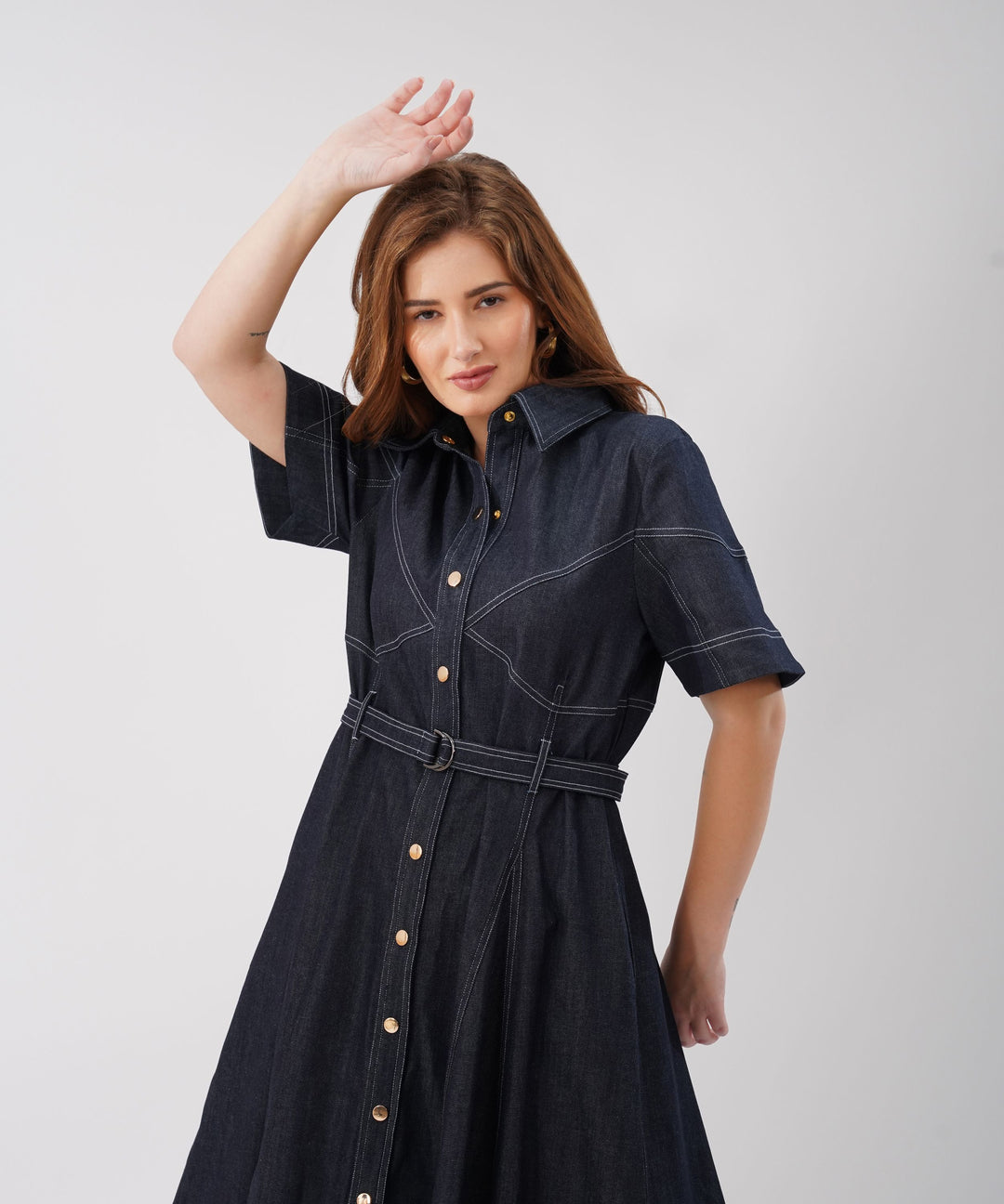 The Alona Dress in Denim