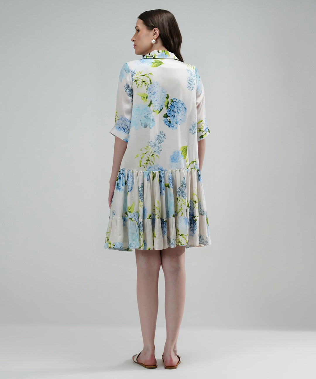 The Sarah Floral Breeze Linen Satin Dress