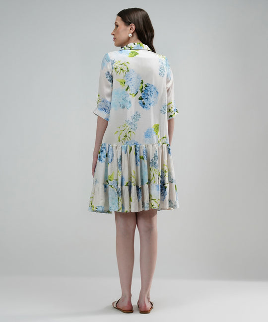 The Sarah Floral Breeze Linen Satin Dress