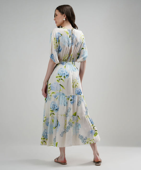 The Sarah Blossom Cut-Out Linen Satin Dress