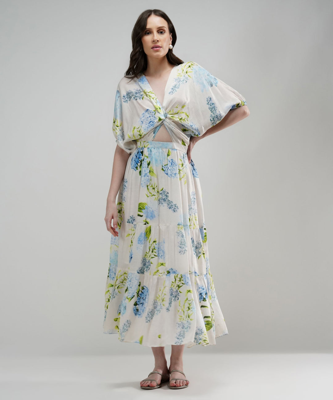 The Sarah Blossom Cut-Out Linen Satin Dress