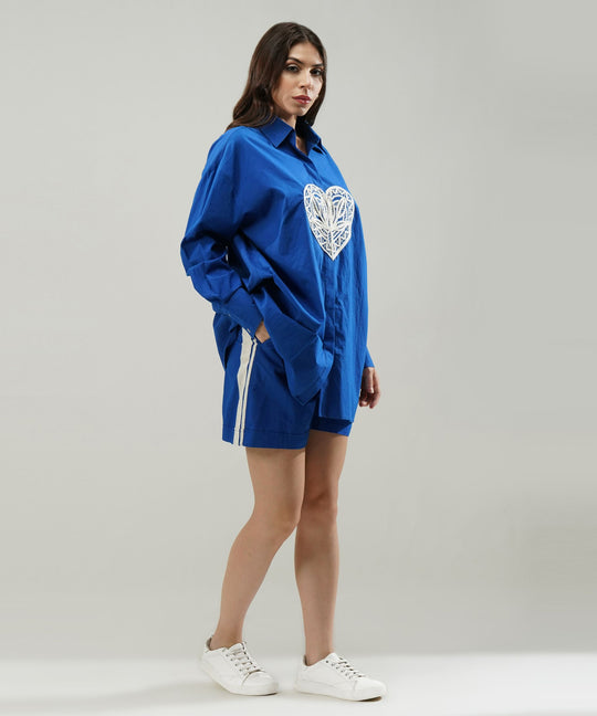 The Dil Poplin Co-ord Set in Royal Blue