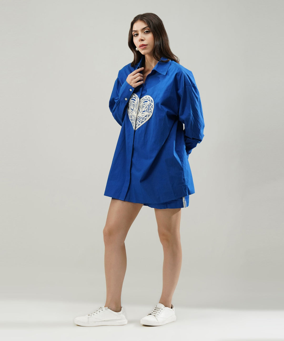 The Dil Poplin Co-ord Set in Royal Blue