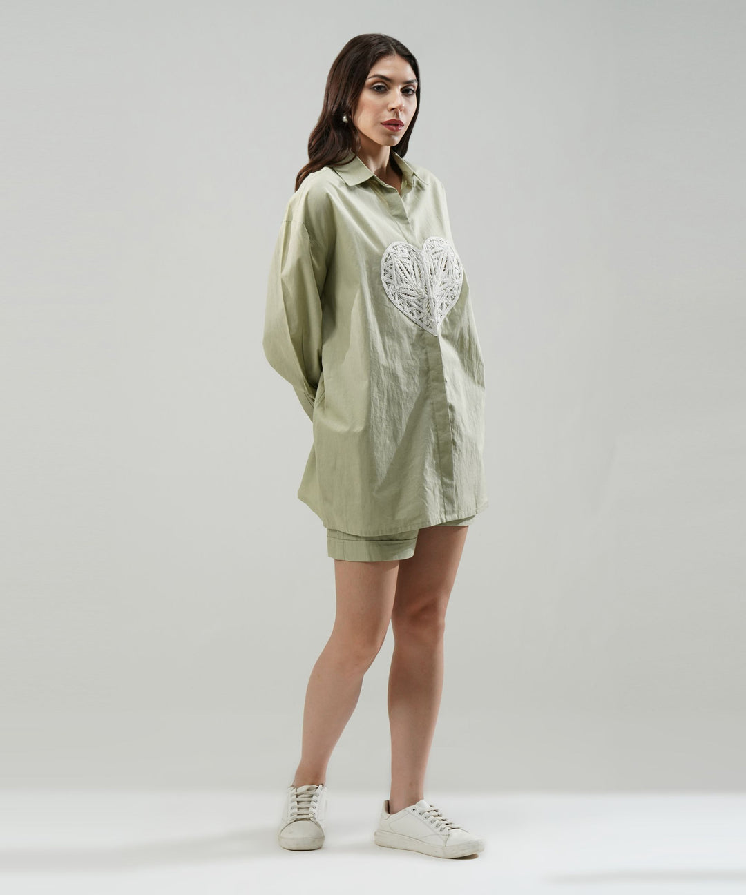 The Dil Poplin Co-ord Set in Sage Green