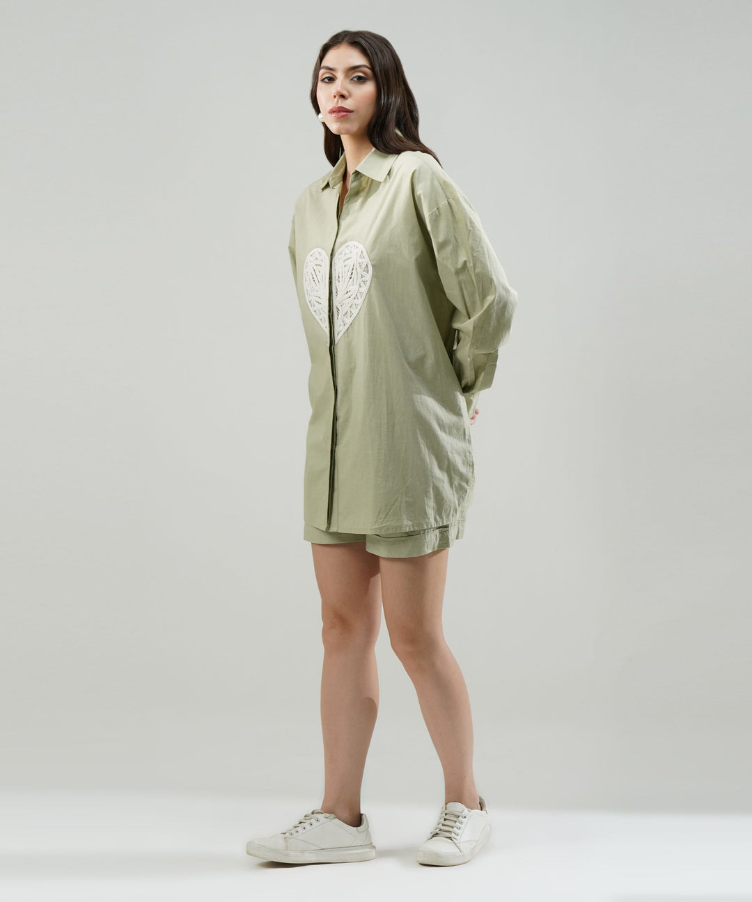 The Dil Poplin Co-ord Set in Sage Green