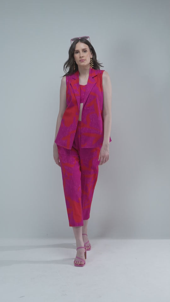 The Ariella Abstract Elegance Linen Pantsuit