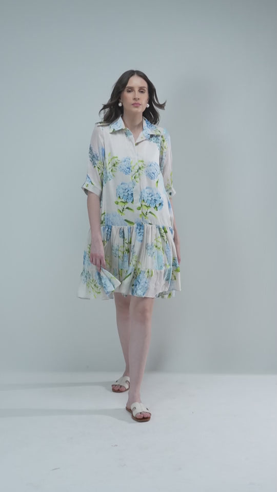 The Sarah Floral Breeze Linen Satin Dress